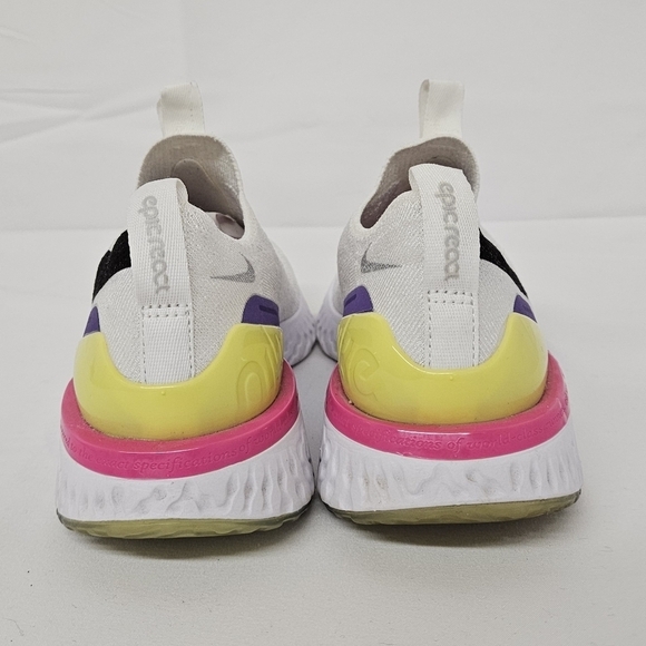 Nike Ephic Phantom React Sneakers White Black Laser, Fuchsia, Psychic Purple 6.5 - Picture 5 of 11